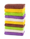 Stack of clean fresh towels isolated Royalty Free Stock Photo