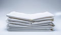 Stack of Clean White Folded Bed Sheets Royalty Free Stock Photo