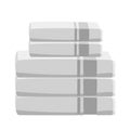 Stack of clean white towels isolated on white. Vector illustration Royalty Free Stock Photo