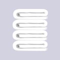 Stack of clean white towels isolated on white. Vector illustration Royalty Free Stock Photo