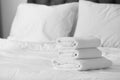Stack of clean white towels