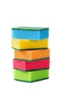 Stack of cleaning sponges isolated