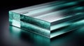 A stack of clear glass sheets, showing detail and reflecting light in a modern design. Royalty Free Stock Photo