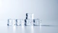 Clear Ice Cubes on White Background Royalty Free Stock Photo