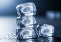 Stack of clear ice cubes Royalty Free Stock Photo