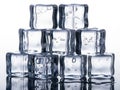 Stack of clear ice cubes Royalty Free Stock Photo