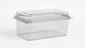 Stack of clear plastic containers isolated on white background Royalty Free Stock Photo