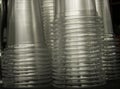 Stack of clear plastic cup Royalty Free Stock Photo