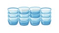Stack of Clear Plastic Cups for Beverages or Events, vector design Generative AI Royalty Free Stock Photo