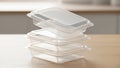 Stack of Clear Plastic Food Containers with Lids Ready for Meal Prep Storing Leftovers Ensuring Freshness Organization and Easy Royalty Free Stock Photo