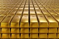 Stack close-up Gold Bars, weight of Gold Bars Concept of wealth and reserve. Concept of success in business and finance, 3d