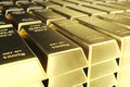 Stack close-up Gold Bars, weight of Gold Bars 1000 grams Concept of wealth and reserve. Concept of success in business