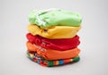 Stack of cloth diapers different colors Royalty Free Stock Photo