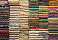 Stack of cloth on the shelf Royalty Free Stock Photo