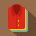 Stack of clothing icon, flat style