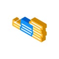 stack coin gold isometric icon vector illustration