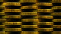 Stack of coins close up. Coin texture. Business background made of many coin edges. Economy finance and bank wallpaper. Abstract