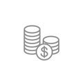 Stack of coins icon. Business and finance vector. Royalty Free Stock Photo