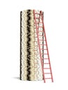 Stack of coins and ladder Royalty Free Stock Photo