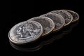 Stack of quarter dollar Royalty Free Stock Photo
