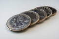 Stack of quarter dollar Royalty Free Stock Photo