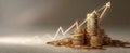 The stack of coins symbolizing financial growth and investment success.AI generated image Royalty Free Stock Photo