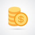 Stack of coins trendy symbol. Vector illustration Royalty Free Stock Photo