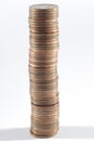 Stack of coins of two cents Royalty Free Stock Photo