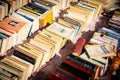 Stack collection of very old vintage collectible books Royalty Free Stock Photo