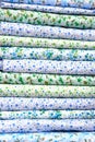Stack color cotton bedding Royalty Free Stock Photo