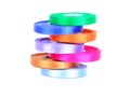 Stack of color ribbons, isolated Royalty Free Stock Photo