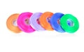 Stack of color ribbons, isolated