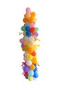 Stack of colored balloons, isolated on a white background Royalty Free Stock Photo