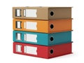 Stack of colored binders isolated on white background Royalty Free Stock Photo