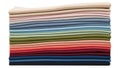 Stack of colored fabrics isolated on white background Royalty Free Stock Photo