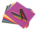 A stack of colored file folders Royalty Free Stock Photo