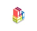 Stack of colored folders, binder icon. Royalty Free Stock Photo