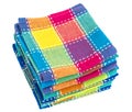 Stack of colored kitchen towels in box Royalty Free Stock Photo