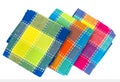 Stack of colored kitchen towels in box Royalty Free Stock Photo