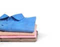 Stack of colored men's shirts Royalty Free Stock Photo