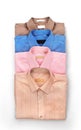 Stack of colored men's shirts Royalty Free Stock Photo