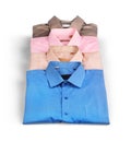 Stack of colored men's shirts Royalty Free Stock Photo