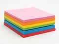 Stack of colored paper sheets isolated on white background Royalty Free Stock Photo