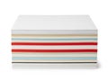 Stack of colored paper sheets isolated on white background Royalty Free Stock Photo