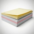 Stack of colored paper sheets isolated on white background Royalty Free Stock Photo