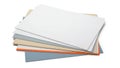 Stack of colored papers isolated on white background Royalty Free Stock Photo
