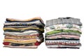 Stack of colored t-shirts and shirt Royalty Free Stock Photo
