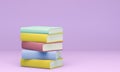 Stack of colorful books, 3d render Royalty Free Stock Photo
