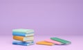 Stack of colorful books, 3d render Royalty Free Stock Photo