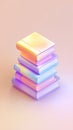 Stacked Pastel Books Illustration, Education and Knowledge Concept with Soft Colors Royalty Free Stock Photo